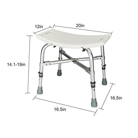 Omecal 450lbs Medical Shower Chair Bath Stool Transfer Bench Seat