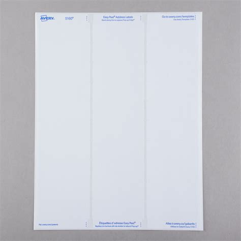 Avery bright white labels blend better than basic labels on white envelopes. Avery 5160 1" x 2 5/8" White Easy Peel Mailing Address Labels - 3000/Box