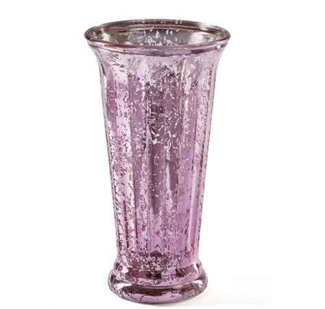 Ribbed Flare Glass Vase Pink Mercury