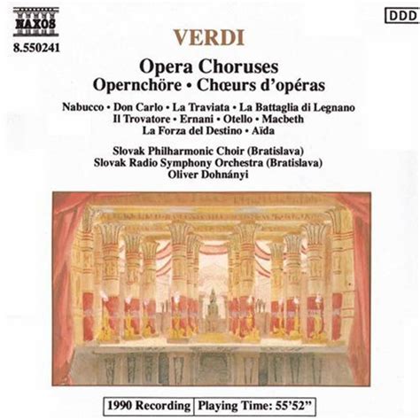 Verdi Opera Choruses 1990 Cd Discogs