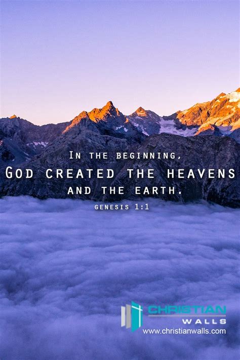 Genesis 11 God Created The Heavens And Earth Wall Art Canvas Print