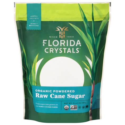 Florida Crystals Organic Powdered Raw Cane Sugar 16 Oz Pouch