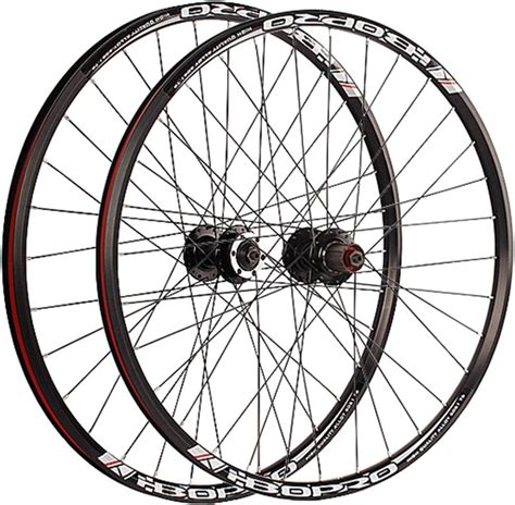 Mtb Qr Mountain Bike Wheel Set Black Bicycle Rim Speed Cassette Freewheel Disc Brake