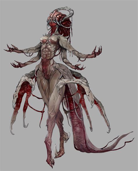 Flesh Lady Victoria Yurkovets Creature Concept Art Dark Fantasy Art Fantasy Character Design