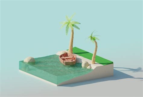 3d Model Beach Cgtrader