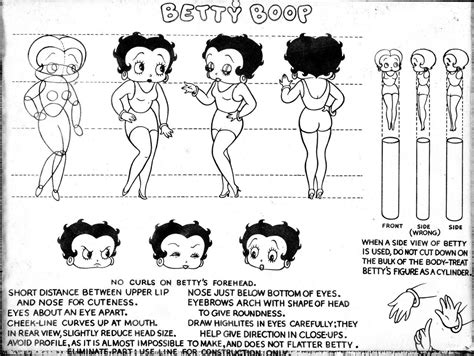 Model Sheets A Mouth Chart And A Walk Cycle For Betty Boop Her