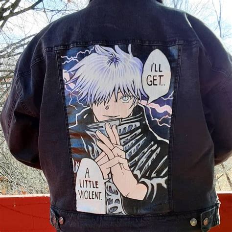 Jujutsu Kaisen Gojo Satoru Painted Denim Jacket The Custom Movement