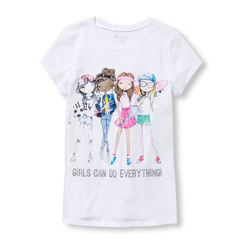 Girls Can Do Anything Squad Graphic Tee Childrens Place Empowering