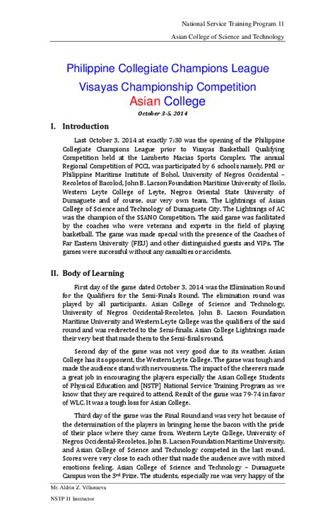 I display this unedited reflection paper anonymously with permission of the author who i will call john. (DOC) Reaction Paper - Basketball | Kent Jude Beldeniza ...