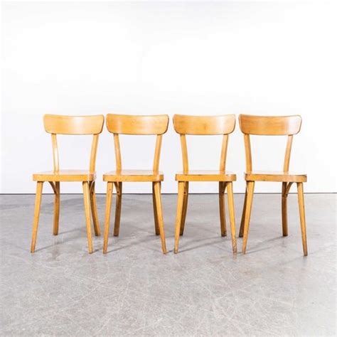 French Blonde Bentwood Dining Chairs From Baumann 1950s Set Of 4 For Sale At Pamono