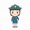 Lindo personaje de mujer policía aislado en blanco | Vector Premium