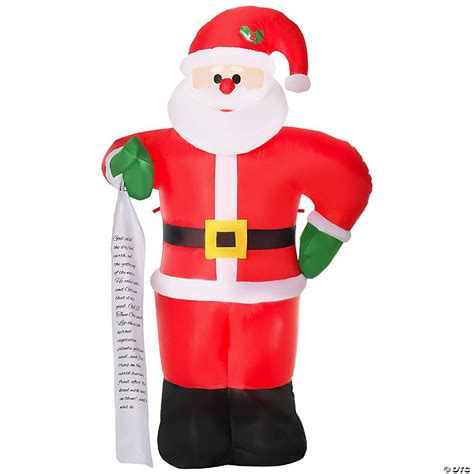 Homcom 8ft Christmas Inflatable Santa Claus With Toy List Outdoor Blow