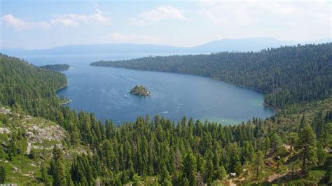 Island In Emerald Bay Lake Tahoe By Aerial Drone Youtube