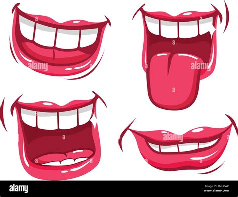 Funny Smiling Mouths Vector Set Stock Vector Image And Art Alamy