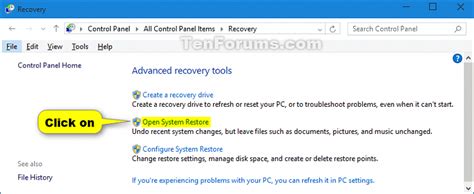 System Restore Windows 10 Tutorials