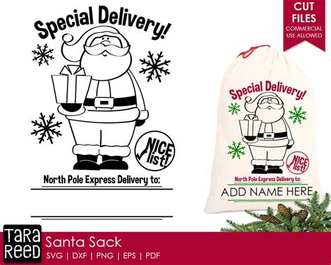 Santa Sack Christmas SVG and Cut Files for Crafters | Etsy
