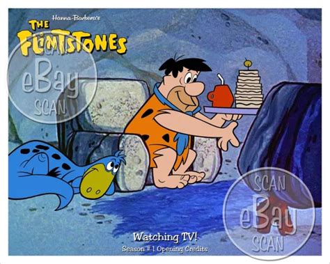 Rare Flintstones Cartoon Color Tv Photo Hanna Barbera Studios Opening