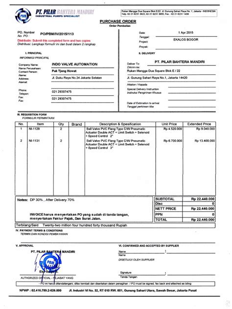 Panduan Cara Membuat Purchase Order Po Update Civozokdot