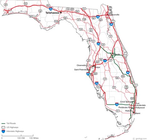 Free Printable Maps Florida State Road Map Print For Free