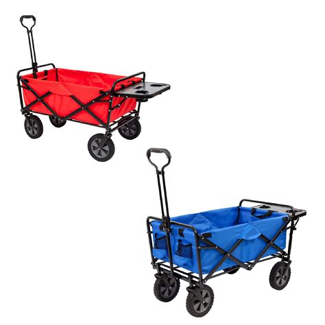 Mac Sports Folding Outdoor Garden Utility Wagon Cart W Table 1 Red 1