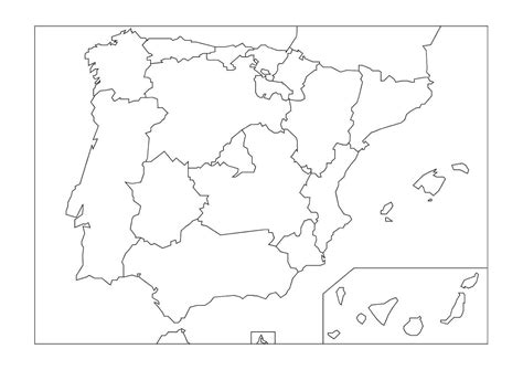 Mapa Mudo De España De Las Comunidades Autonomas