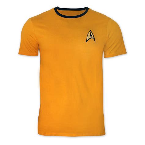 Star Trek T Shirt Uniform Captain Kirk Bei Close Up Im Fan