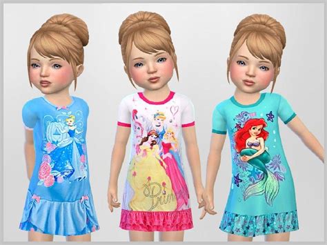 Toddler Princess Nighties The Sims 4 Catalog Sims 4 Toddler Clothes