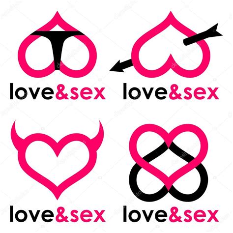 Sex Shop Logo Hearts Collection — Stock Vector © Vadim Design 109991900