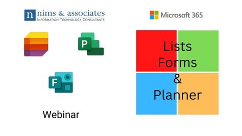 Microsoft Lists Forms And Planner Nims Webinar Youtube