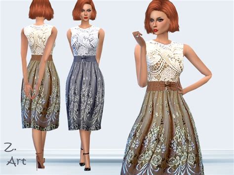 The Sims Resource Vintage Summer Dress By Zuckerschnute20 • Sims 4
