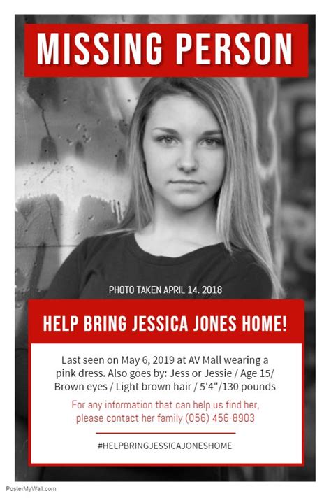 Missing Person Poster Red Missing Persons Missing Posters Person Template