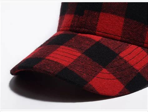 Wholesale Fashion Sports Buffalo Plaid Snapback Hats Cotton Black And