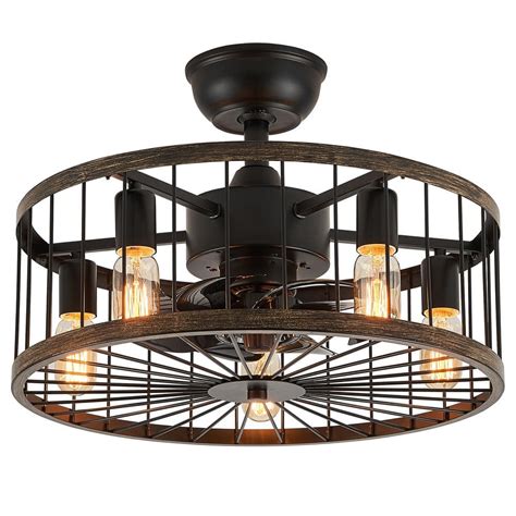 Fannehonne 20 In Indoor Black Modern Farmhouse Ceiling Fan With Light