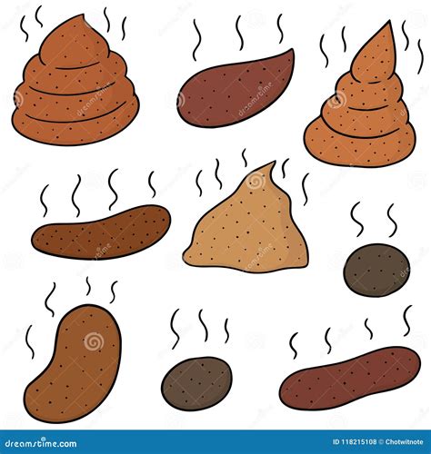 Vector Set Of Poop Stock Vector Illustration Of Brown 118215108
