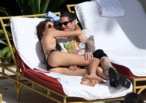 Kaia Gerber In Bikini And Pete Davidson At A Pool In Miami