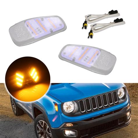 Clear Lens Amber Led Bulbs Side Marker Light Update Kit For 15 Up Jeep