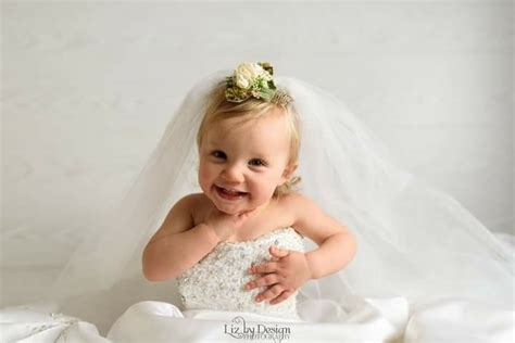Baby Girl Photo Shoot In Moms Wedding Dress Baby Photoshoot Girl
