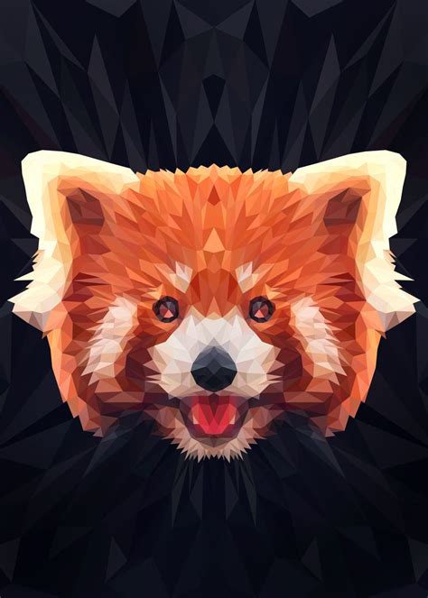 Red Panda Low Poly Poster By Ryuk Rabit Displate
