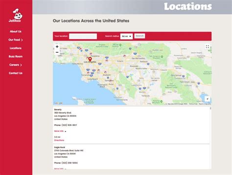 Jollibee Fast Food Maps And Locations Page Design