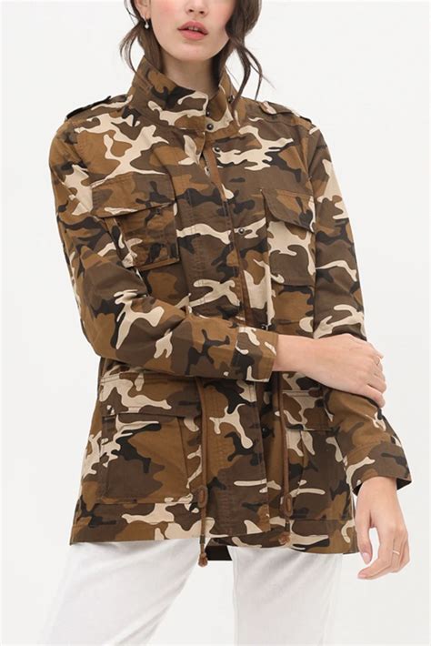Camo Anorak 1l8221 New Womens Anorak Jacket Military Anorak Jacket