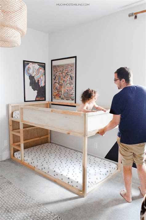 Are you looking for ikea bed and mattress sizes? DIY Ikea Hack: KURA Toddler Bunk Bed | Much.Most.Darling