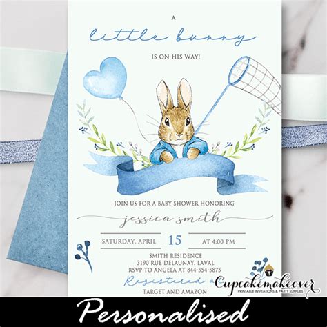 Paper And Party Supplies Peter Rabbit Invitation Greenery Peter Rabbit