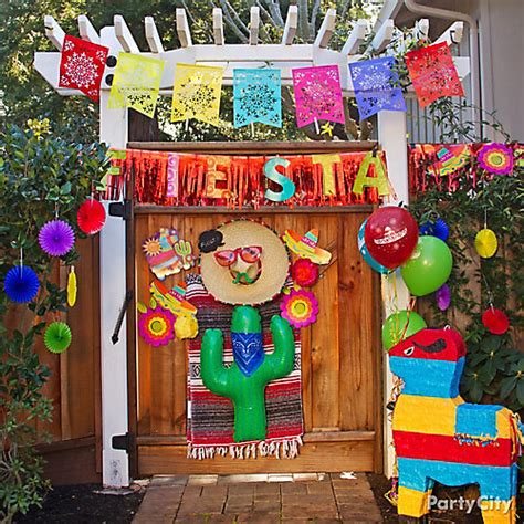 Filled with bright colors, fabulous fringe and tacos by the ton, this event is a fabulous one! Mexican Party Entrance Decorating Ideas - Party City ...