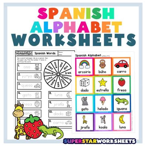 Spanish Alphabet Worksheets Superstar Worksheets
