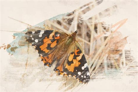 Painted Lady Butterfly Stock Illustrations 816 Painted Lady Butterfly