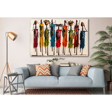 East Urban Home Abstract African Wall Art Masai Canvas Print Colorful