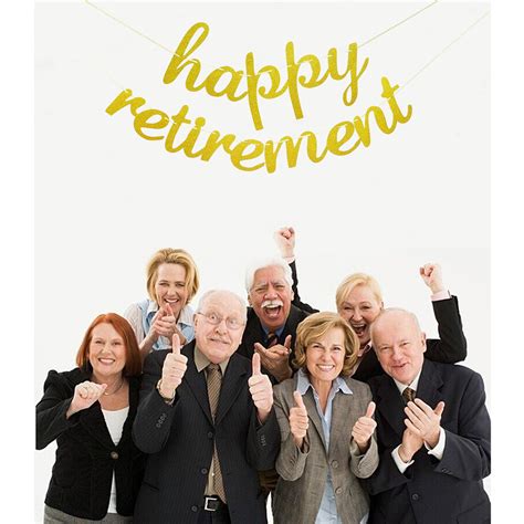 Happy Retirement Decorations Happy Retirement Banner Sign Gold