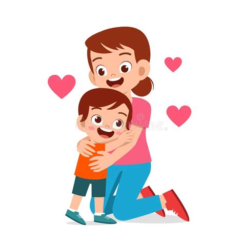 Niño Lindo Feliz Abrazando Amor De Papá Ilustración Del Vector