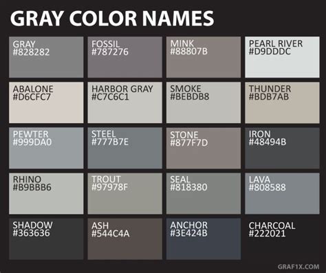 Pin By Laurie Ross On Colours Grey Color Names Color Psychology