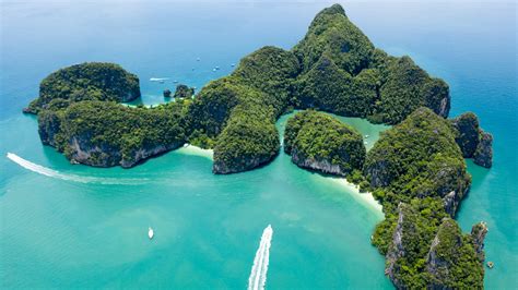 Aerial View Of Hong Island Phang Nga Bay Krabi Province Thailand
